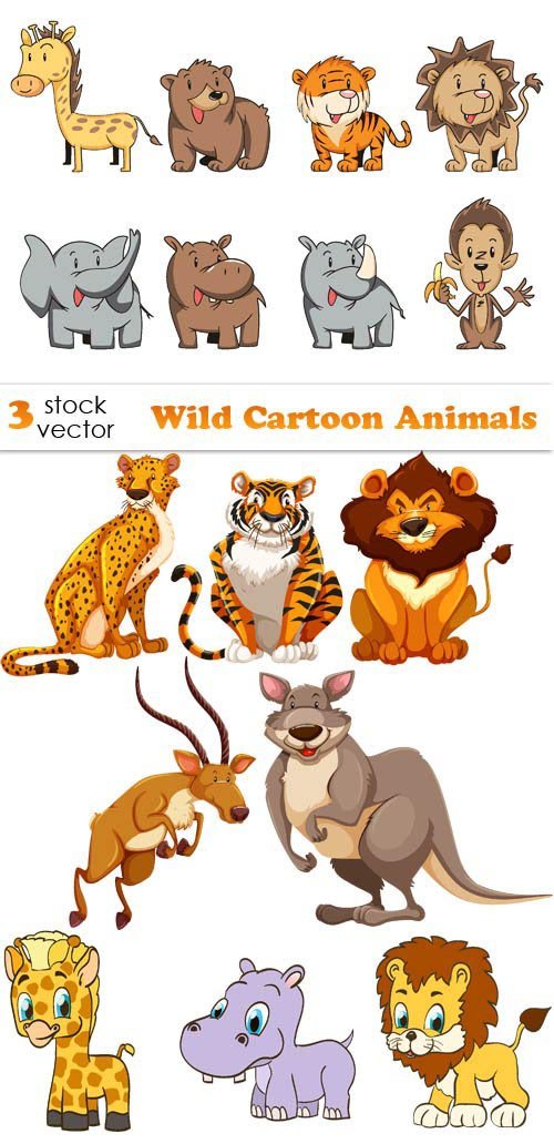 Vectors - Wild Cartoon Animals