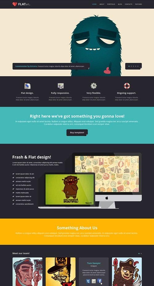 GT3Themes - FlatArt One Page Bootstrap Template