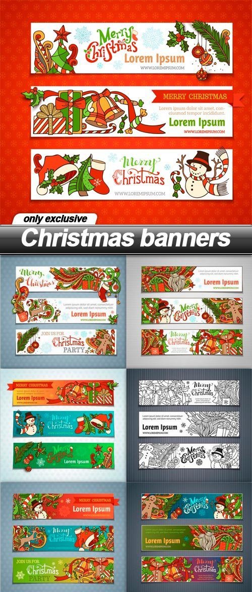 Christmas banners - 13 EPS