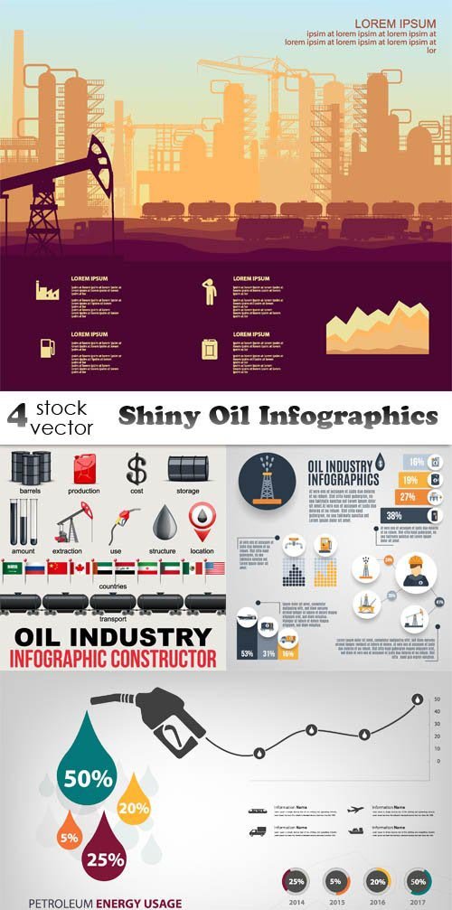 Vectors - Shiny Oil Infographics
