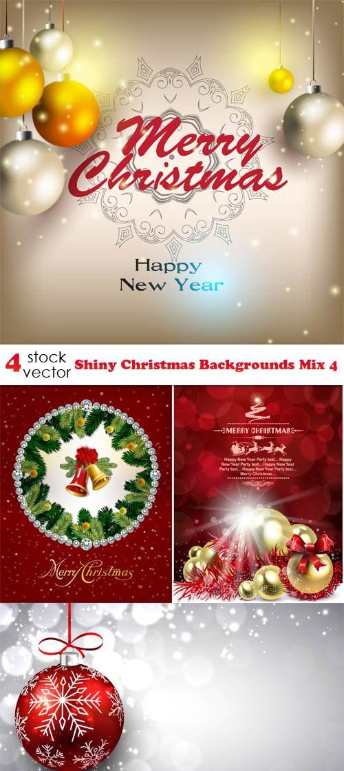 Vectors - Shiny Christmas Backgrounds Mix 4