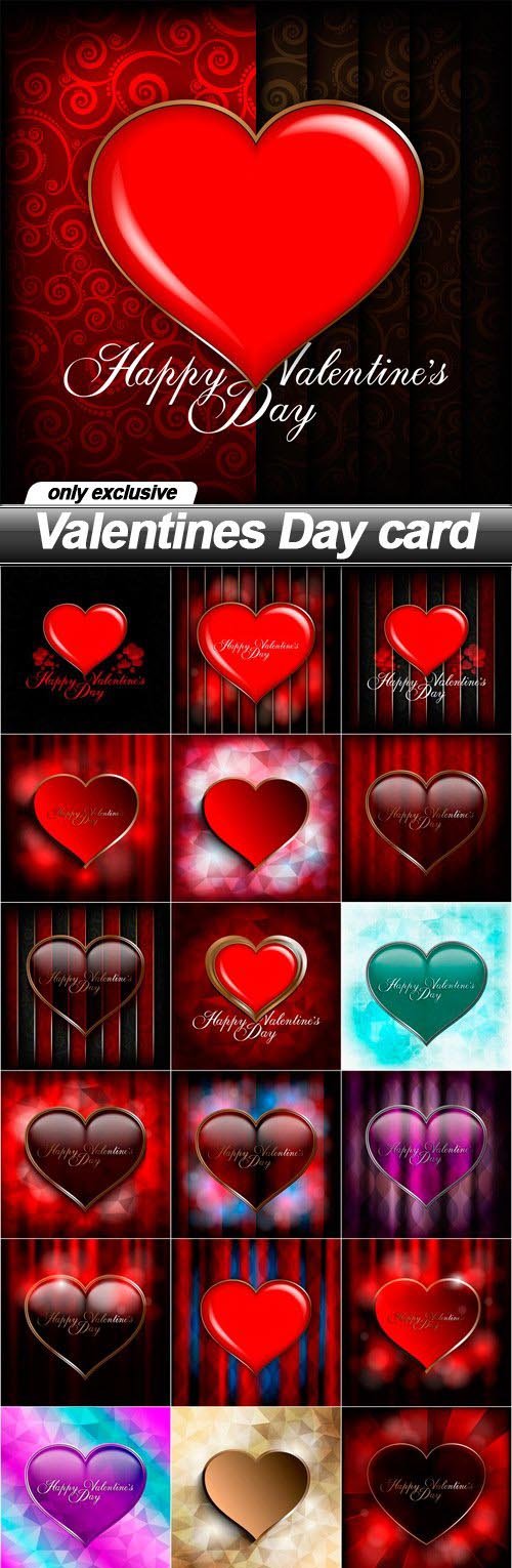 Valentines Day card - 22 EPS