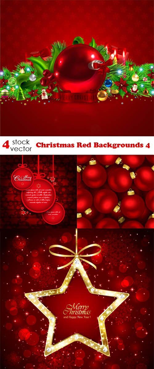 Vectors - Christmas Red Backgrounds 4
