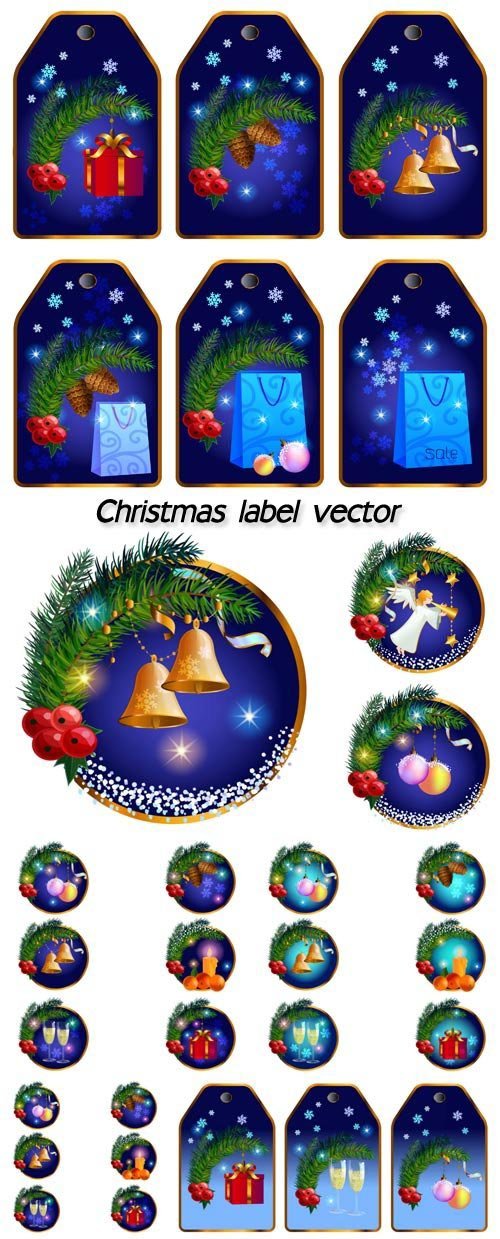 Christmas label background vector