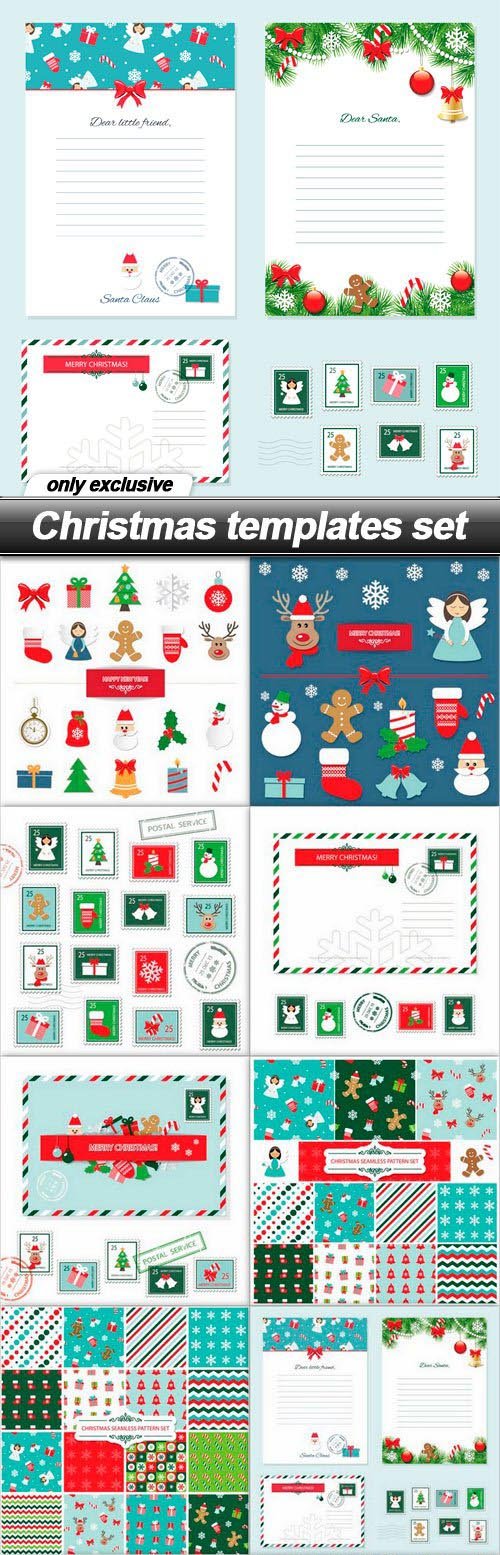 Christmas templates set - 10 EPS