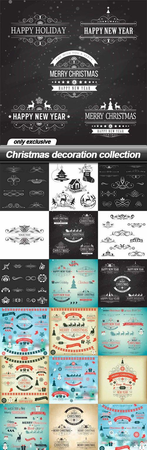 Christmas decoration collection - 22 EPS