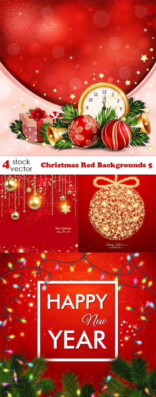 Vectors - Christmas Red Backgrounds 5