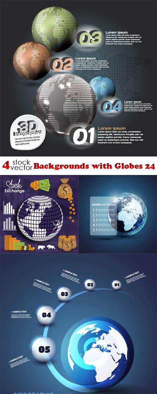 Vectors - Backgrounds with Globes 24