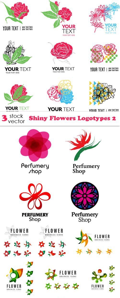 Vectors - Shiny Flowers Logotypes 2