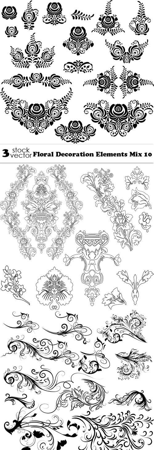 Vectors - Floral Decoration Elements Mix 10
