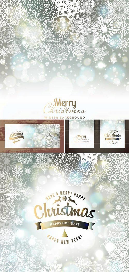 Christmas & New Year 2016 Backgrounds Vector