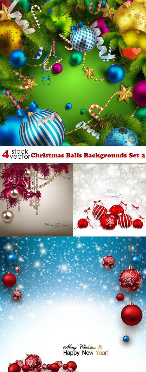 Vectors - Christmas Balls Backgrounds Set 2