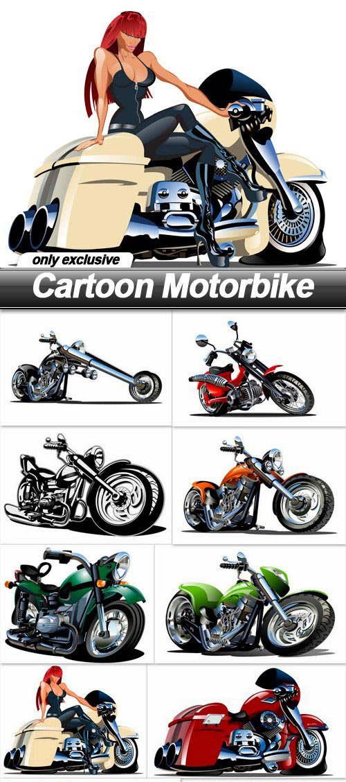 Cartoon Motorbike - 10 EPS