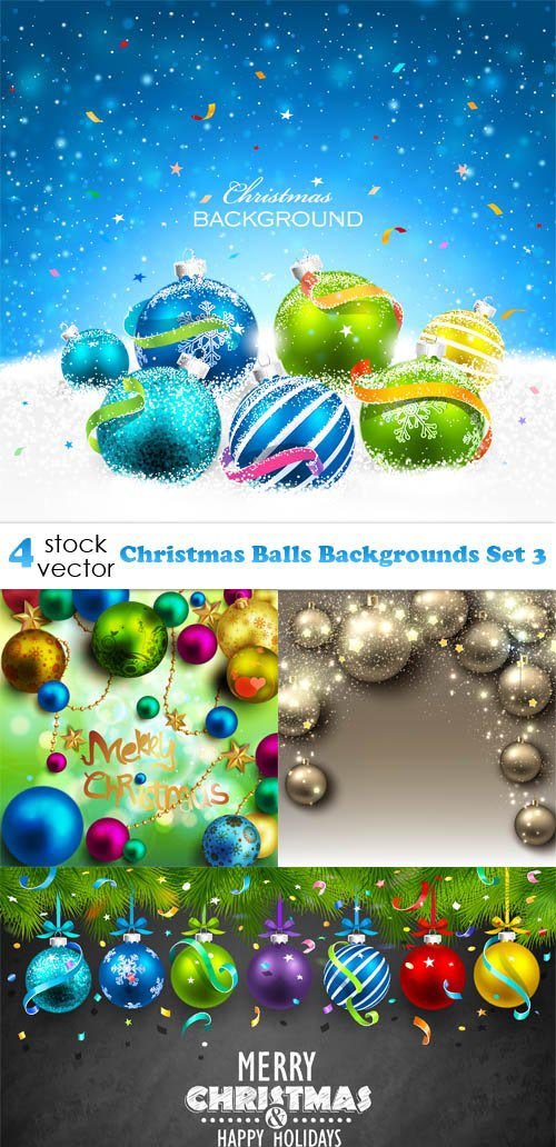 Vectors - Christmas Balls Backgrounds Set 3