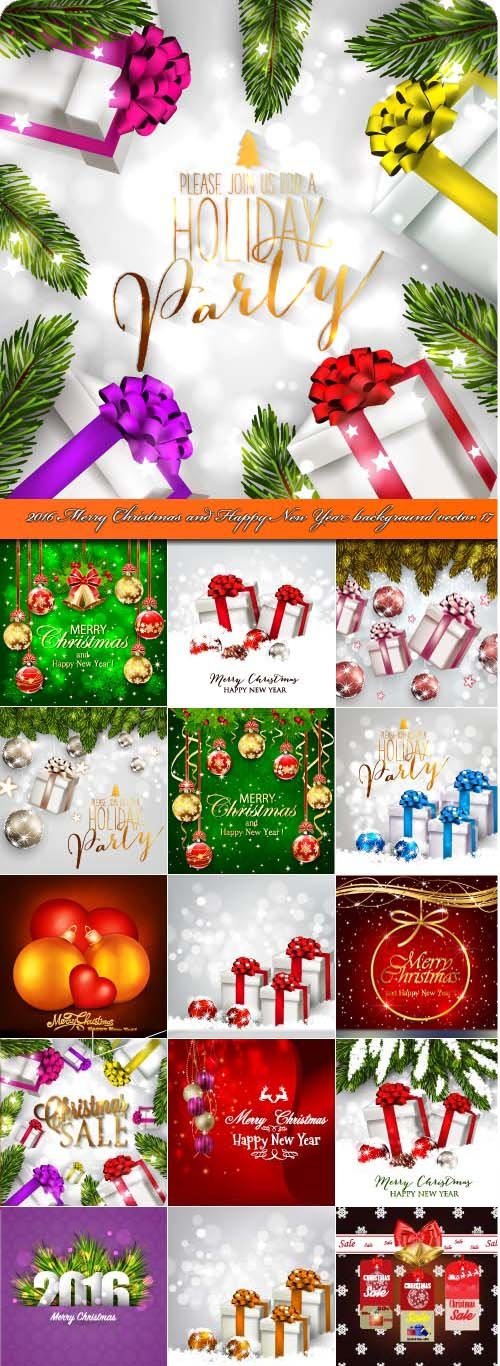 2016 Merry Christmas and Happy New Year background vector 17