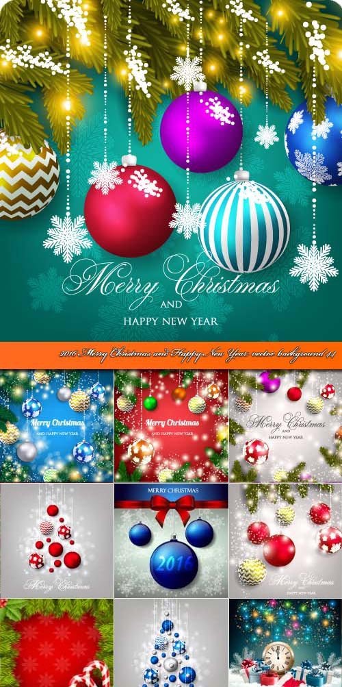 2016 Merry Christmas and Happy New Year vector background 44