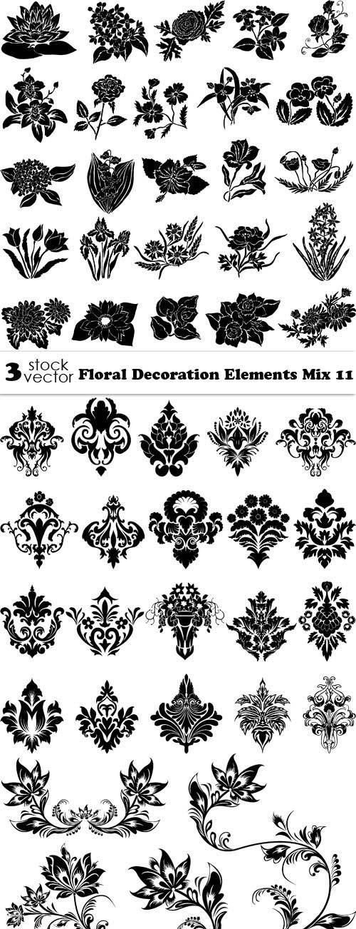 Vectors - Floral Decoration Elements Mix 11
