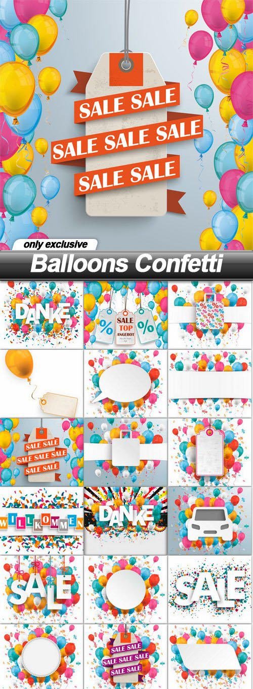Balloons Confetti - 21 EPS