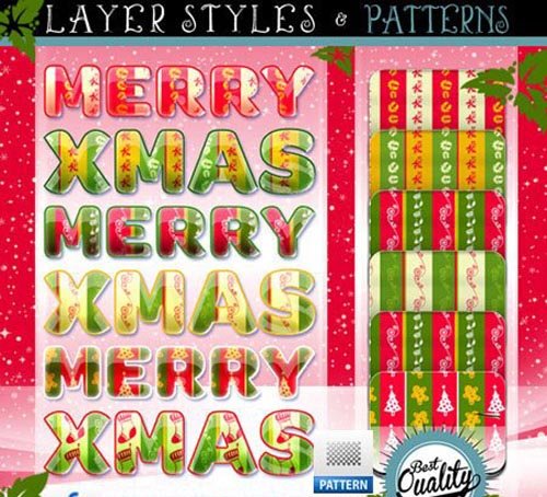 Christmas Photoshop Layer Styles and Patterns