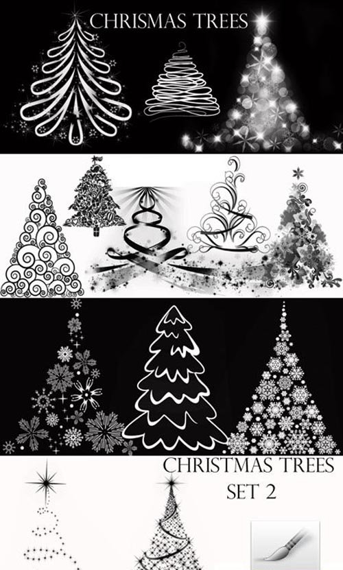 Christmas Tree Photoshop Brushes Set