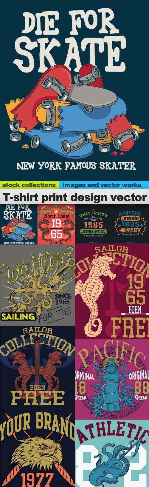 T-shirt print design ector, 15 x EPS