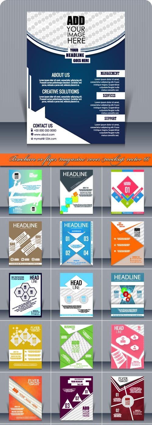 Brochure or flyer magazine cover mockup vector 66