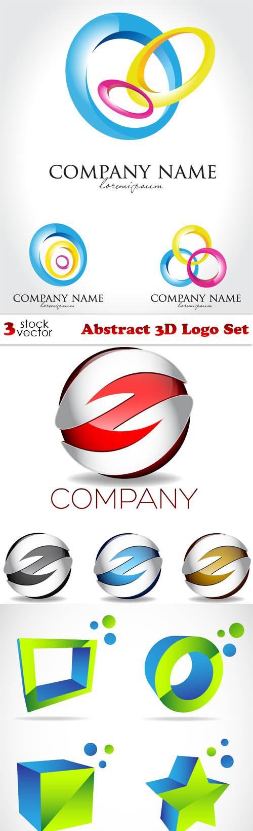 Vectors - Abstract 3D Logo Set