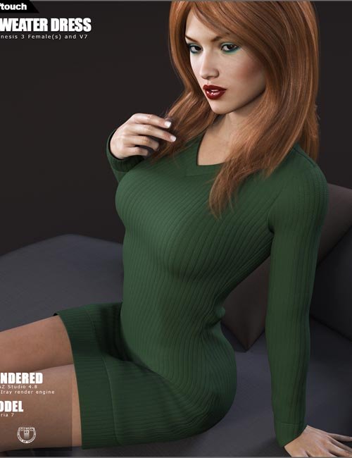 V Sweater Dress for Genesis 3 Female(s)