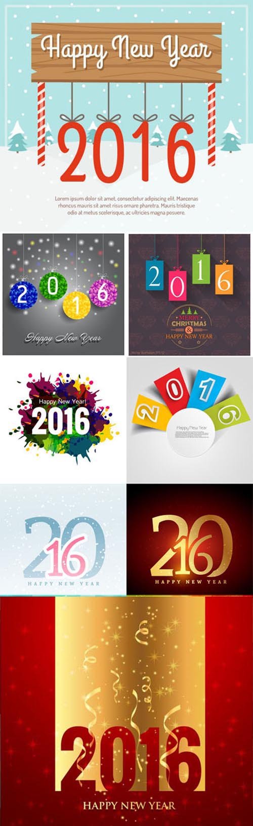 2016 New Year Backgrounds Vector [Vol.1]