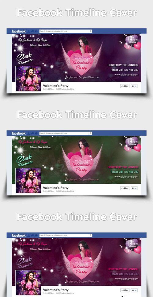 CM - Valentine Day Party Facebook Covers 482015