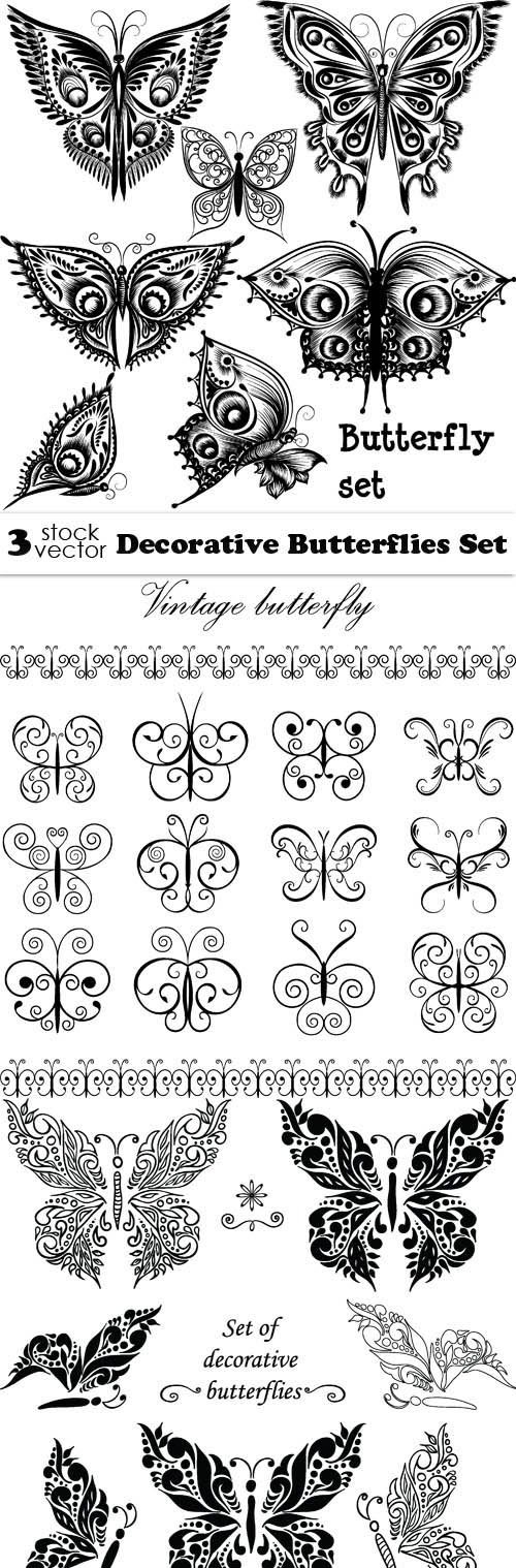 Vectors - Decorative Butterflies Set