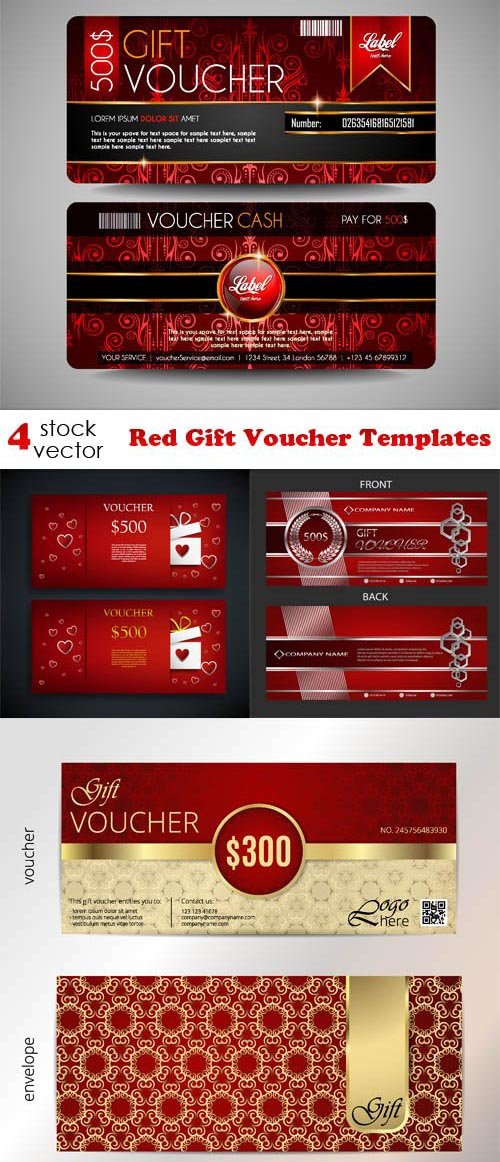 Vectors - Red Gift Voucher Templates