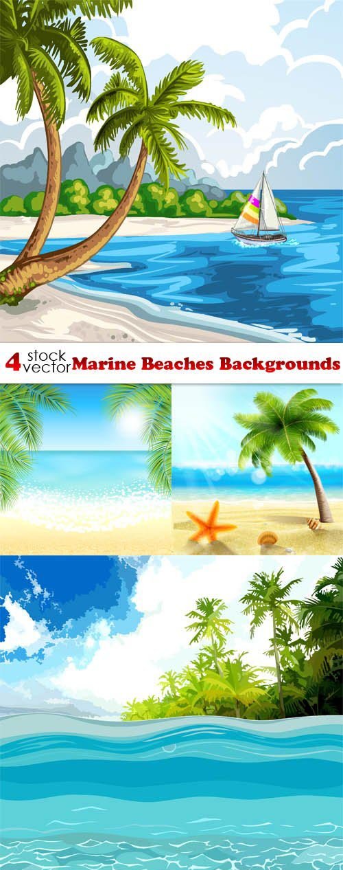 Vectors - Marine Beaches Backgrounds