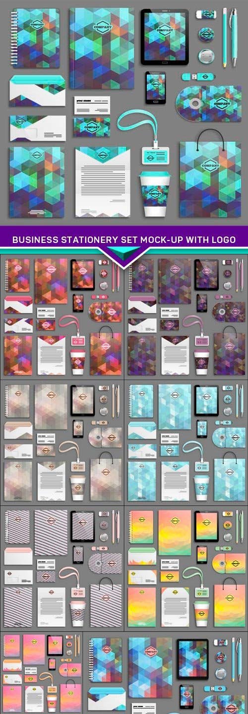 Business stationery set mock-up with logo 10x EPS