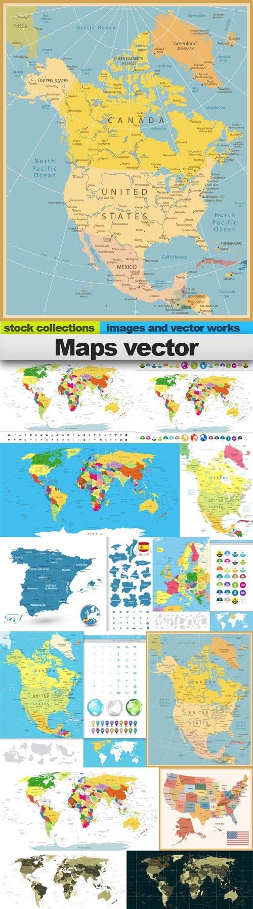 Maps vector, 15 x EPS