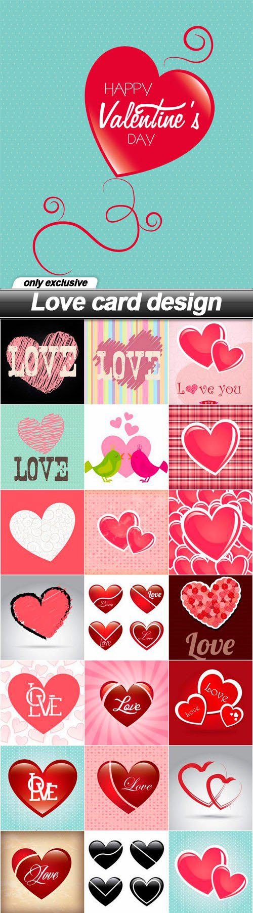 Love card design - 25 EPS