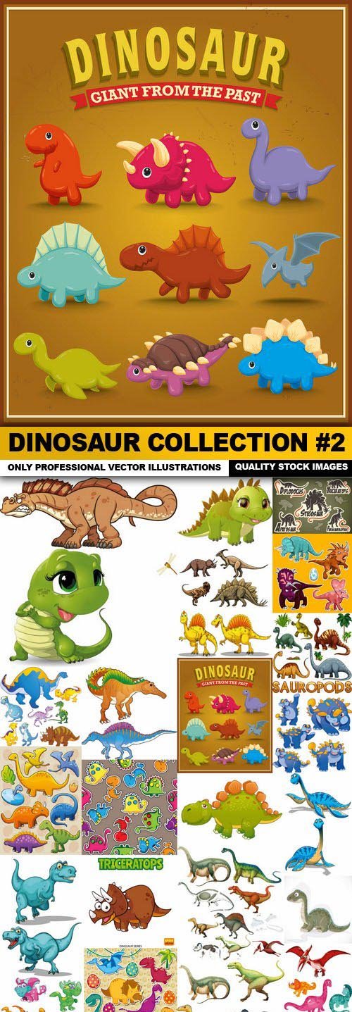 Dinosaur Collection #2 - 25 Vector