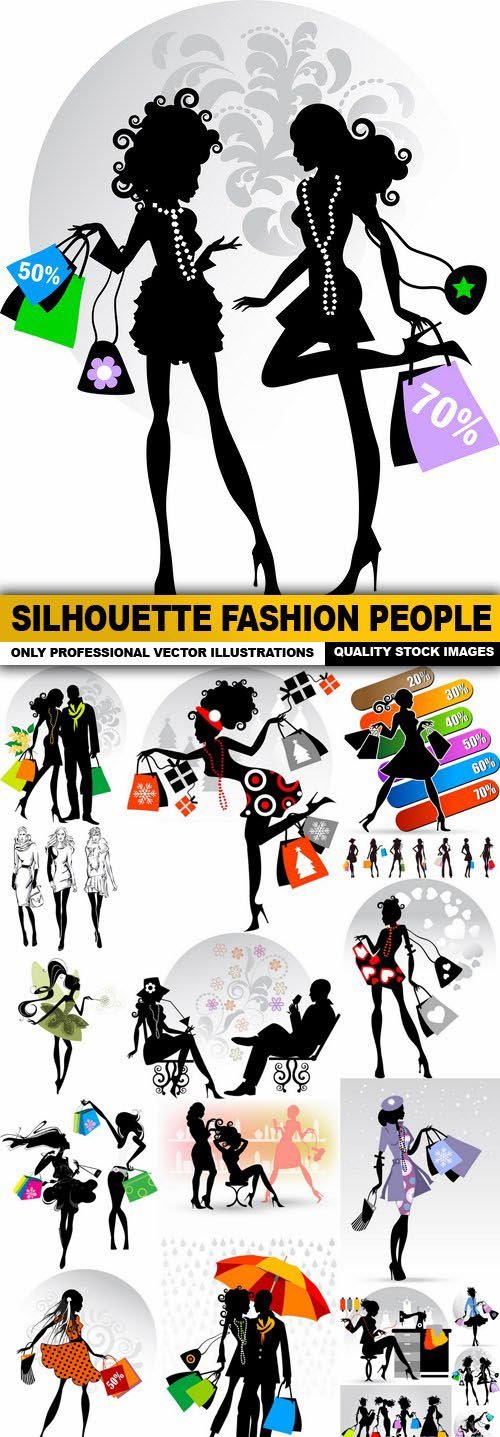 Silhouette Fashion People - 18 Vector
