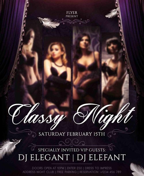 Classy Night – Flyer PSD Template + Facebook Cover