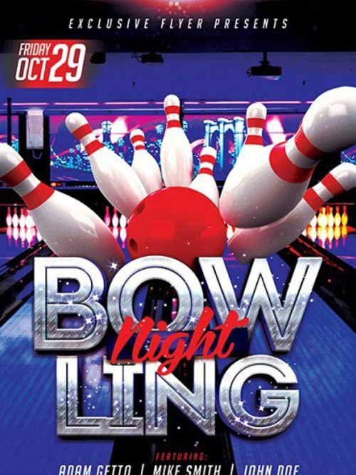 Bowling Premium Flyer Template + Facebook Cover