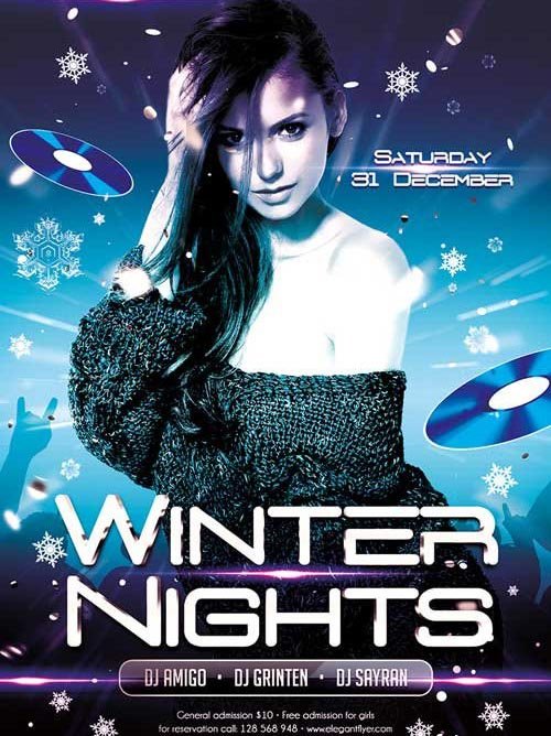 Winter Nights – Flyer PSD Template + Facebook Cover