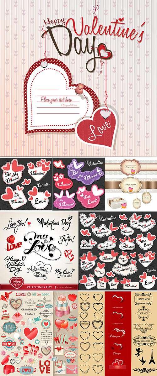 Stock Elements to Valentine's Day vector
