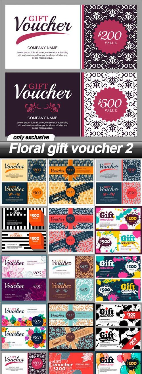 Floral gift voucher 2 - 33 EPS