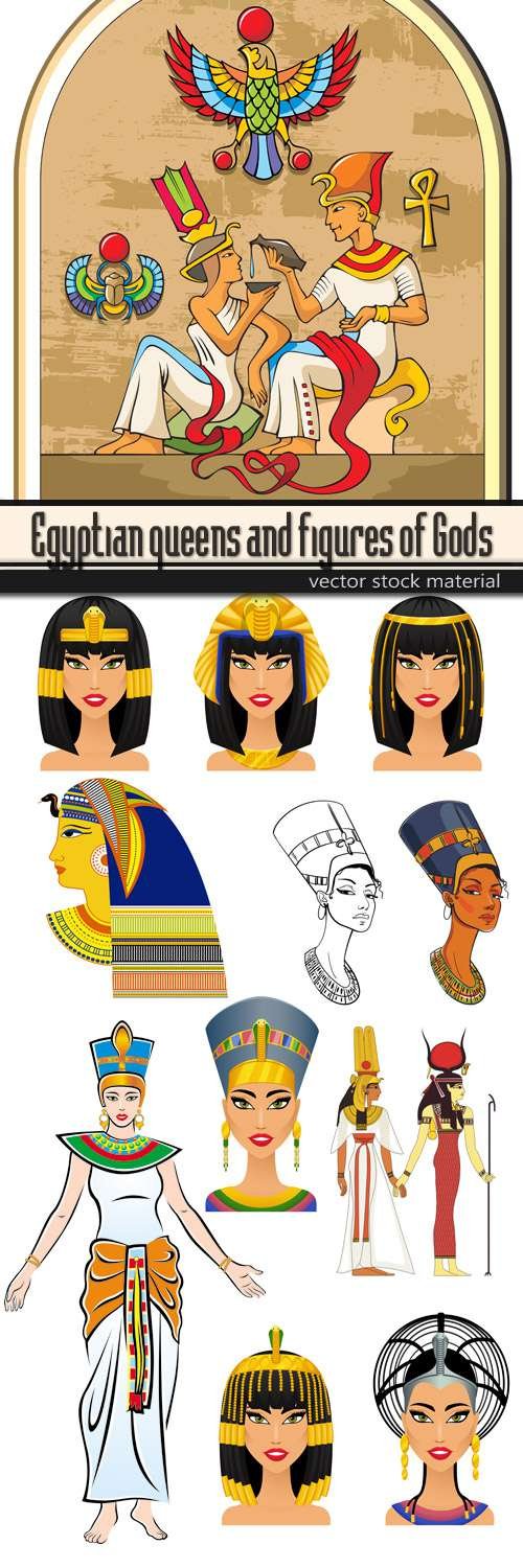 Egyptian queens and figures of Gods