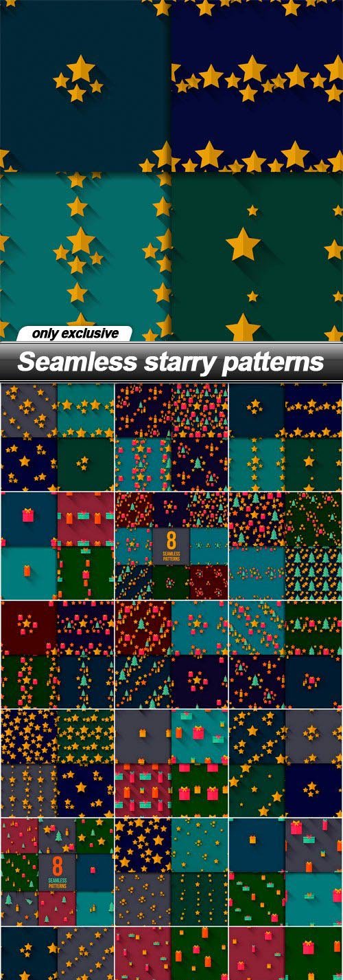 Seamless starry patterns - 18 EPS