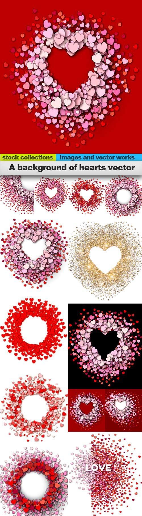 A background of hearts vector, 15 x EPS