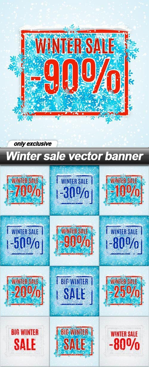 Winter sale vector banner - 23 EPS