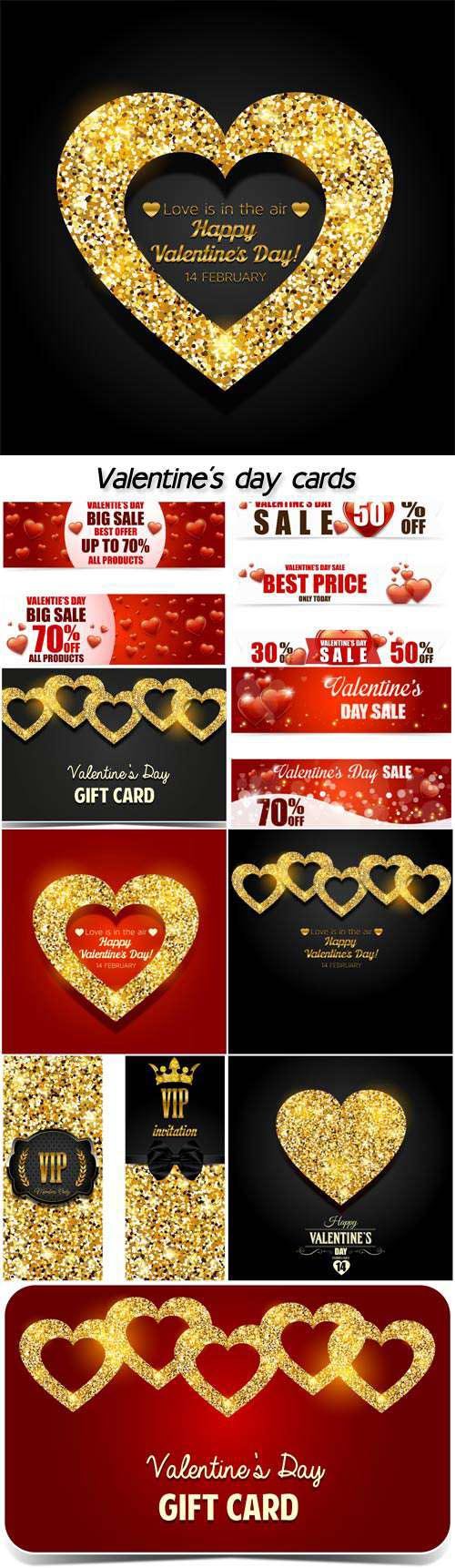 Valentine's day background with hearts, sale