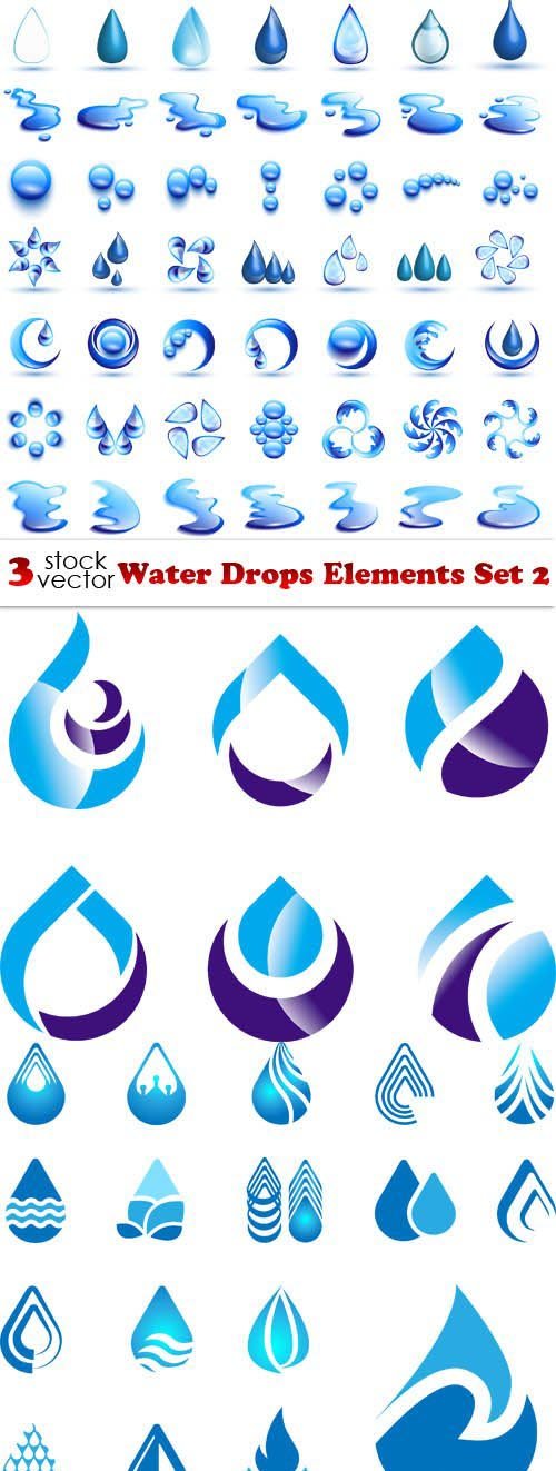 Vectors - Water Drops Elements Set 2