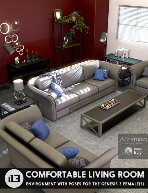 i13 Comfortable Living Room with Poses for the Genesis 3 Female(s)
